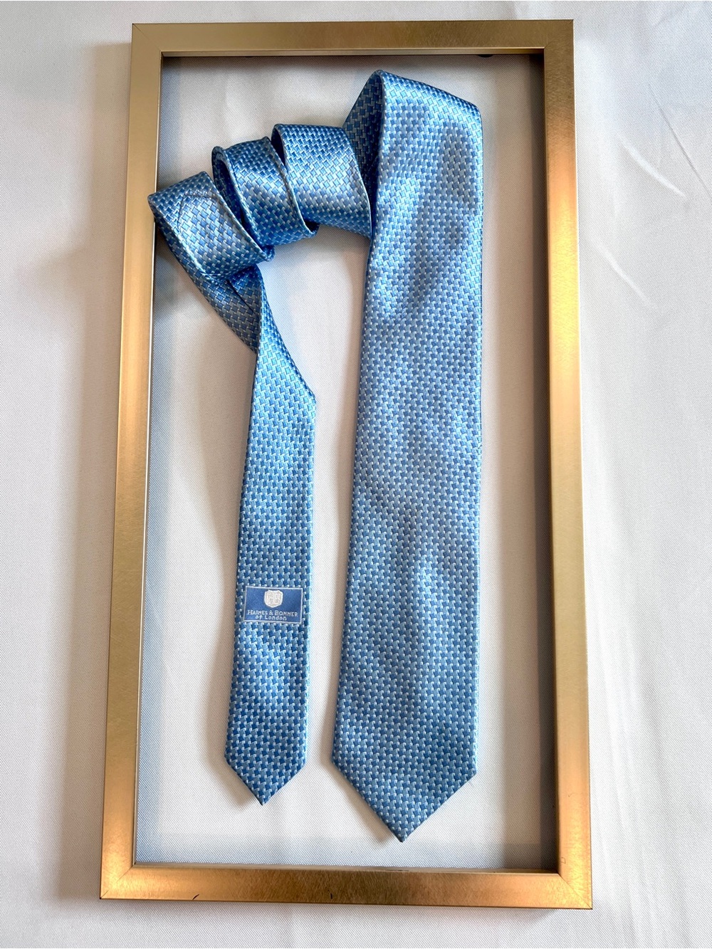 Haines & Bonner Light Blue 100% Silk Tie - Classic Dress Accessory